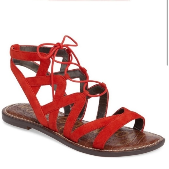 Sam Edelman Red Gladiator Sandals - Picture 1 of 8